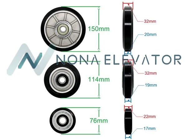 Elevator Guide Shoe Roller 150x32x6203 6204 alternative model, elevator car counterweight guide wheel bulk supply